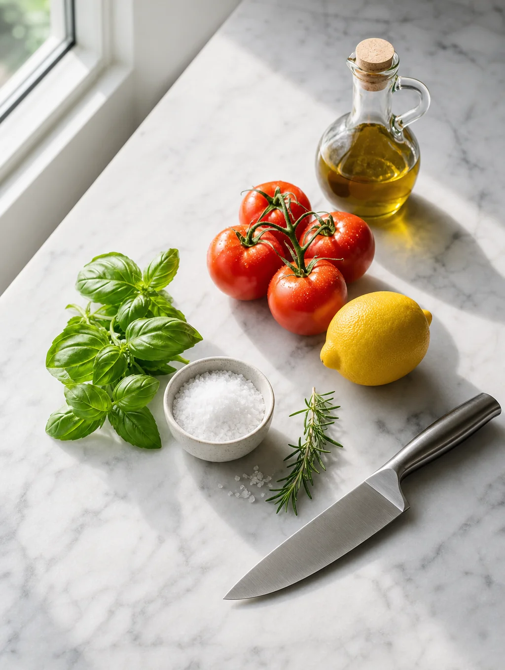 Fresh organic produce and artisanal ingredients in a rustic kitchen setting
